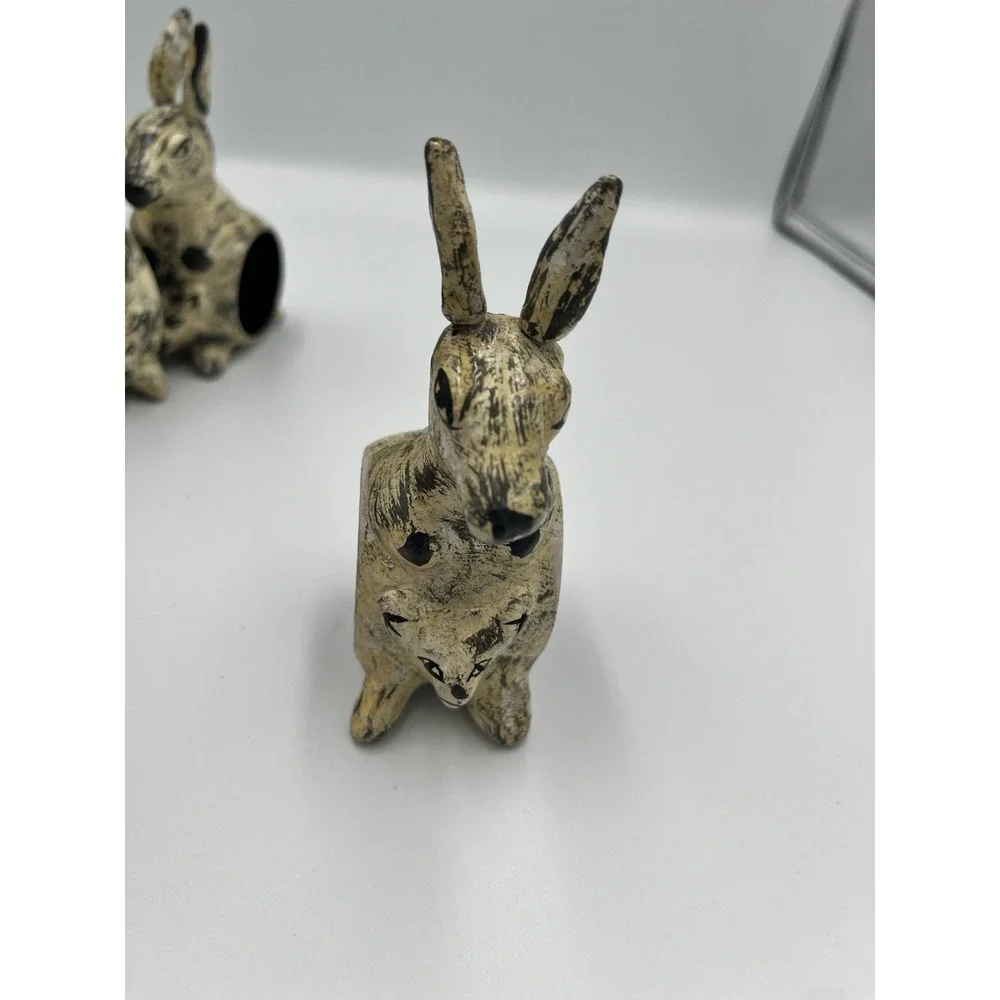 Vintage Kangroo Napkin Rings SET OF 6 Wood Joey Figural Whimsy Kitsch Rustic
